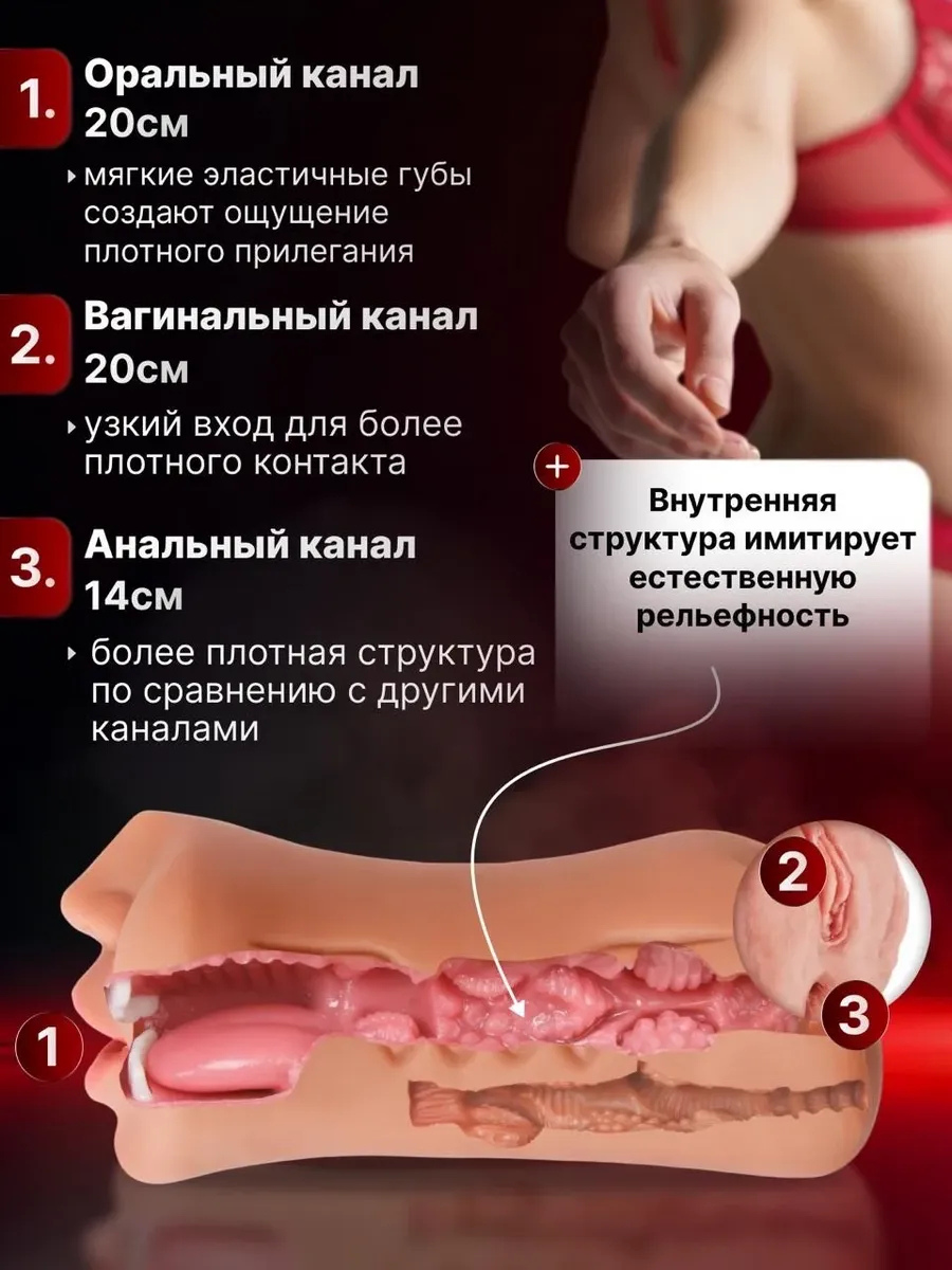Мастурбатор 3в1