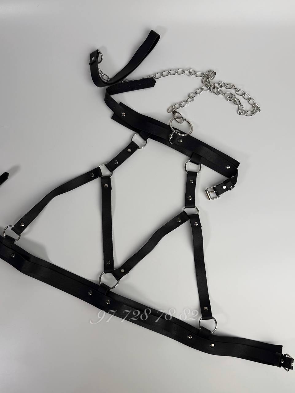 BDSM портупея с ошейником